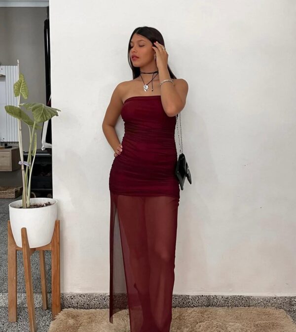 VESTIDO MICROTULL LARGO