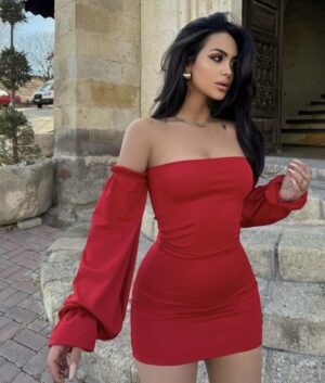 Vestido mangas globo