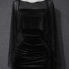 Vestido terciopelo + top microtull