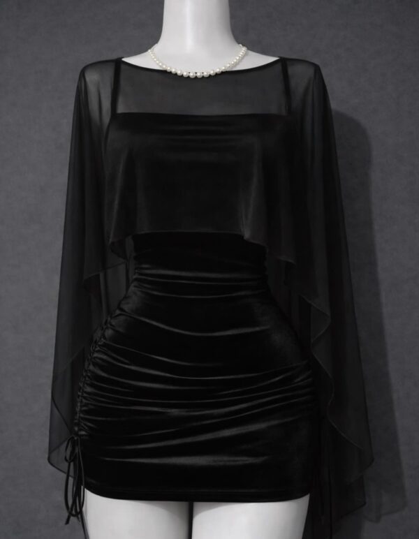 Vestido terciopelo + top microtull